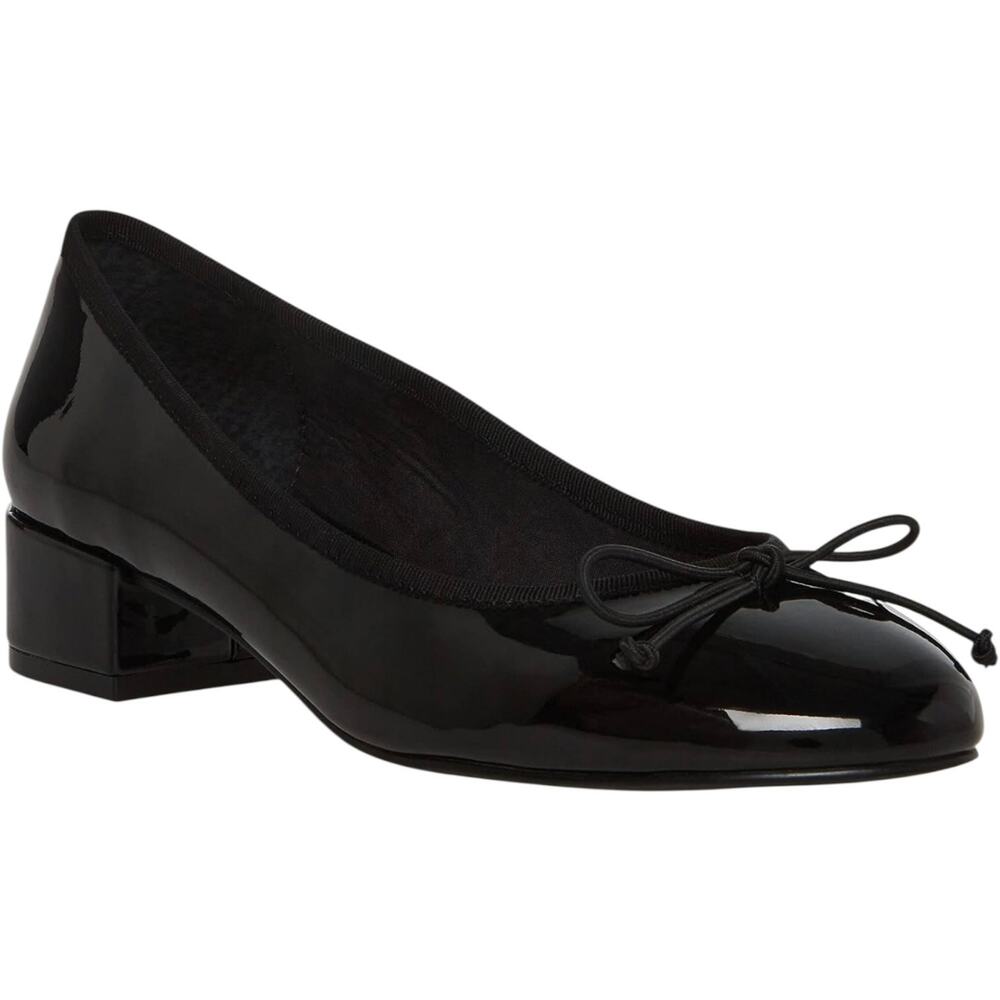 Women's Cherish Block Heel Ballet Pumps Black Patent Size 7 1/2